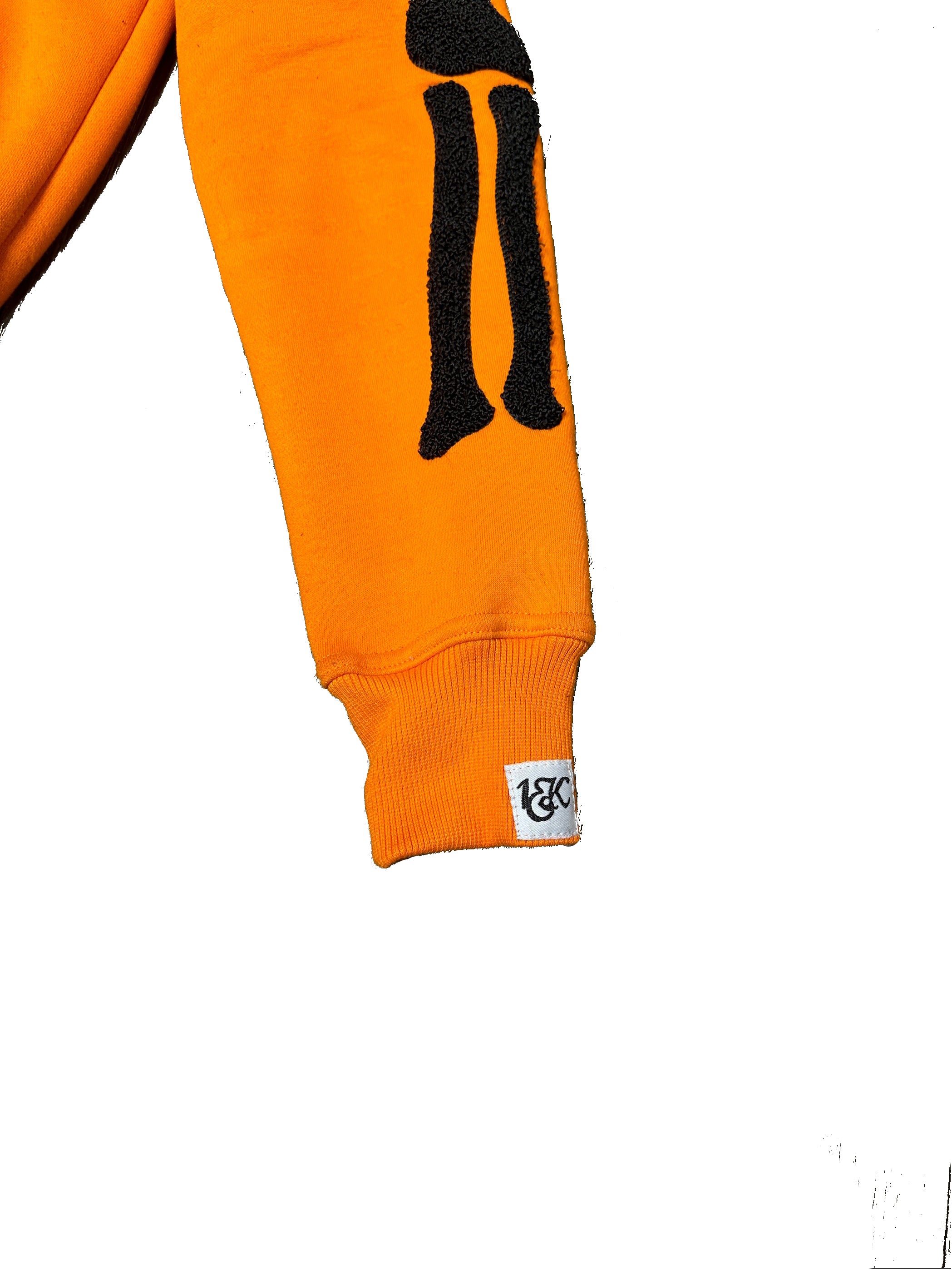“1OK” Skeleton Full-Zip Hoodie (Orange/Black)