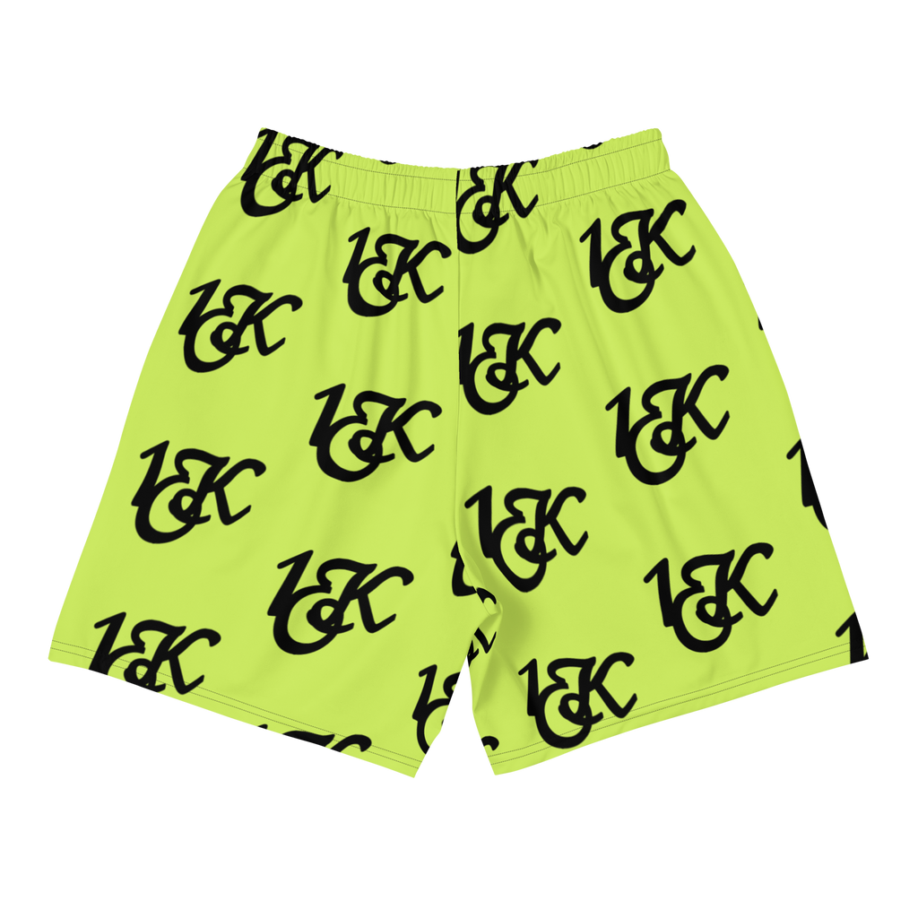 "1OK" Print Athletic Long Shorts (Slime Green/Black)