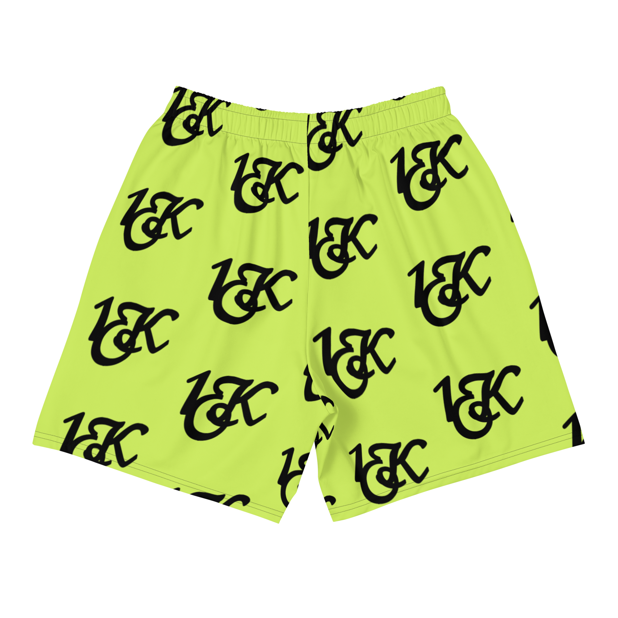 "1OK" Print Athletic Long Shorts (Slime Green/Black)