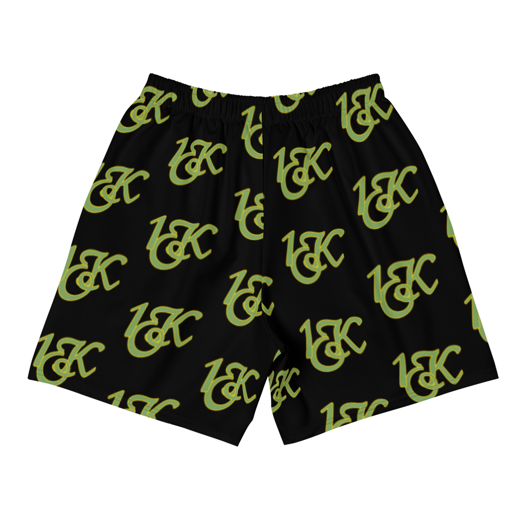 "1OK"  Athletic Shorts (Black/Green/Yellow)