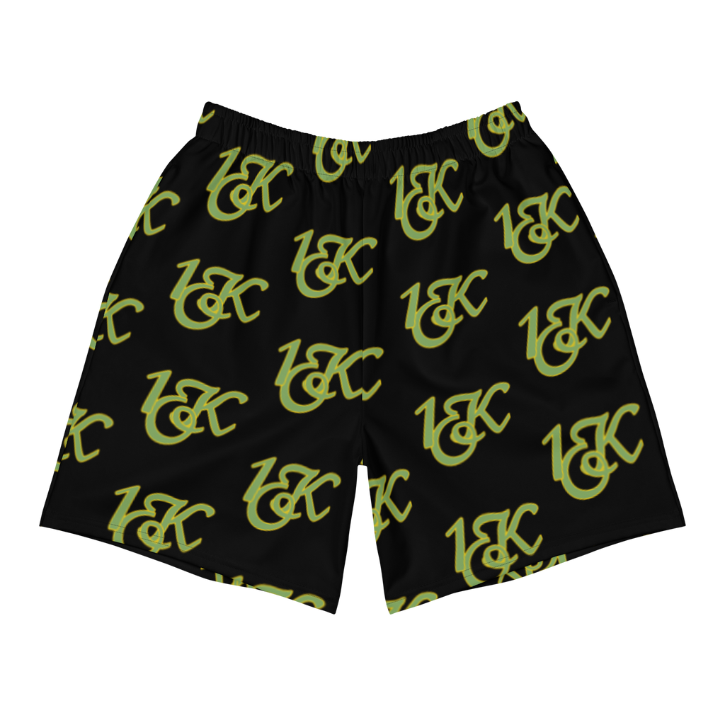 "1OK"  Athletic Shorts (Black/Green/Yellow)