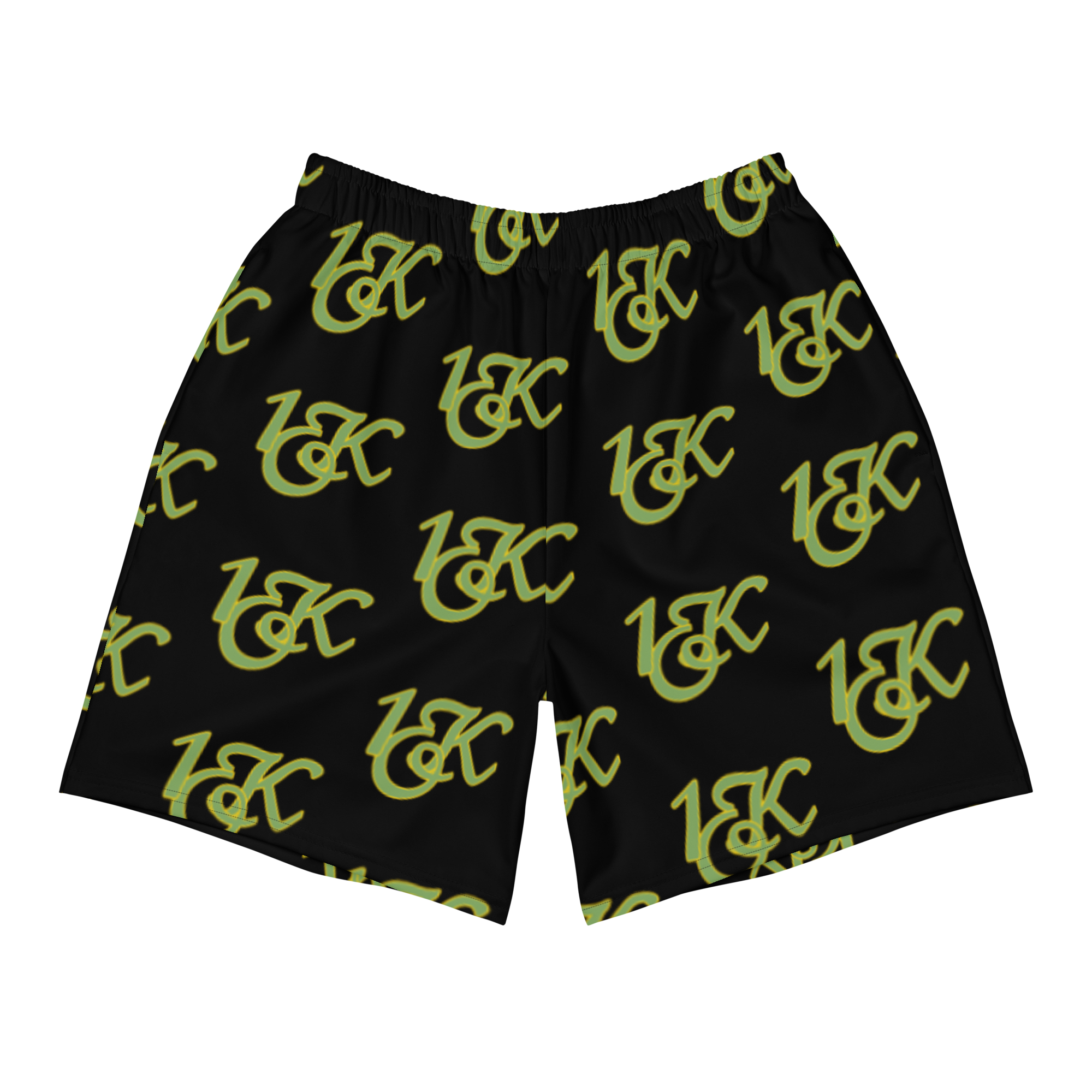 "1OK"  Athletic Shorts (Black/Green/Yellow)