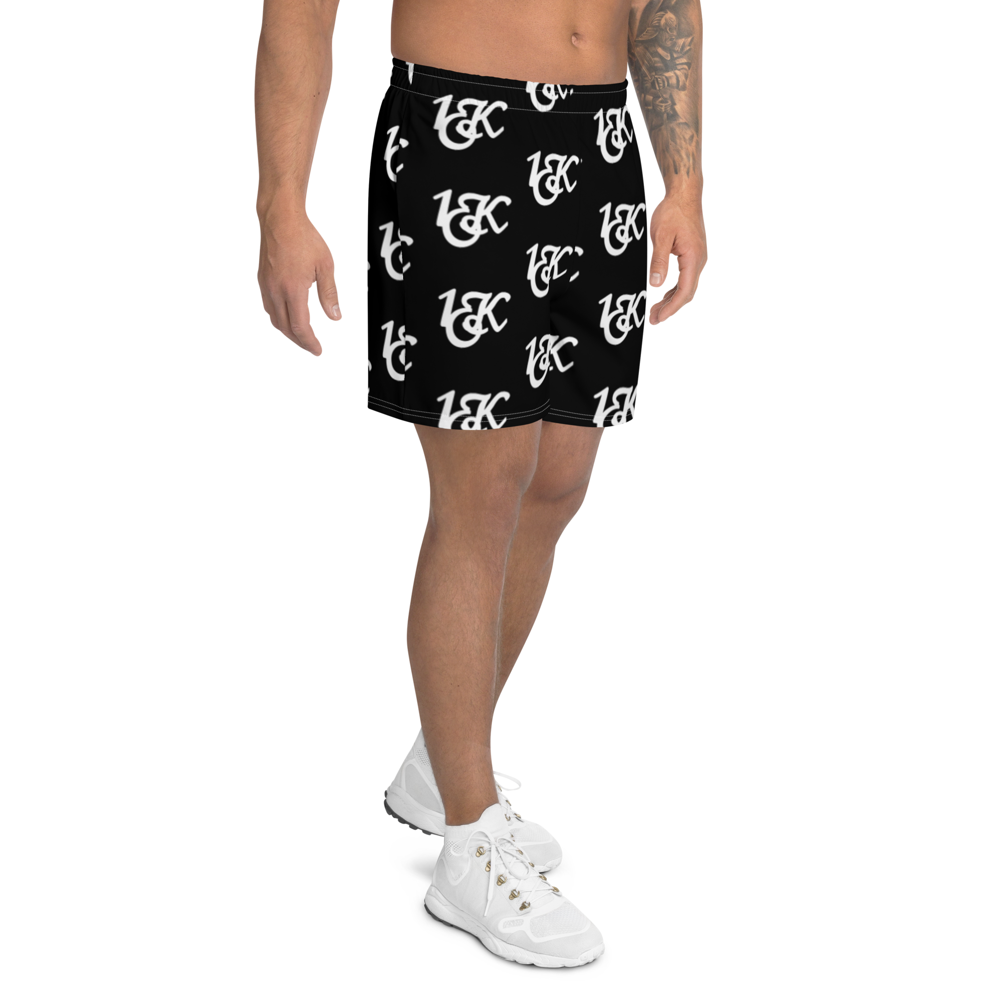 "1OK" Print Athletic Shorts (Black/White)