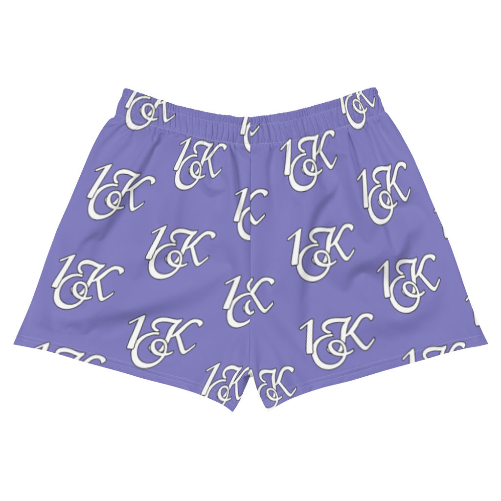 "1OK" Women's Athletic Short Shorts (Light Purple/White)
