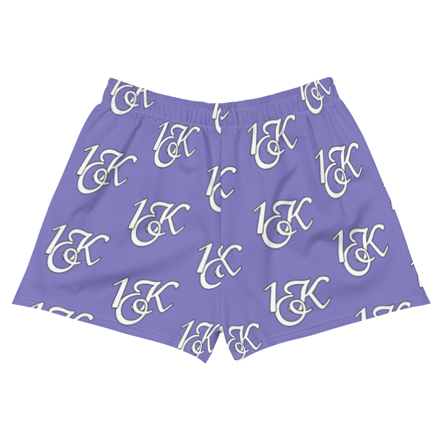 "1OK" Women's Athletic Short Shorts (Light Purple/White)