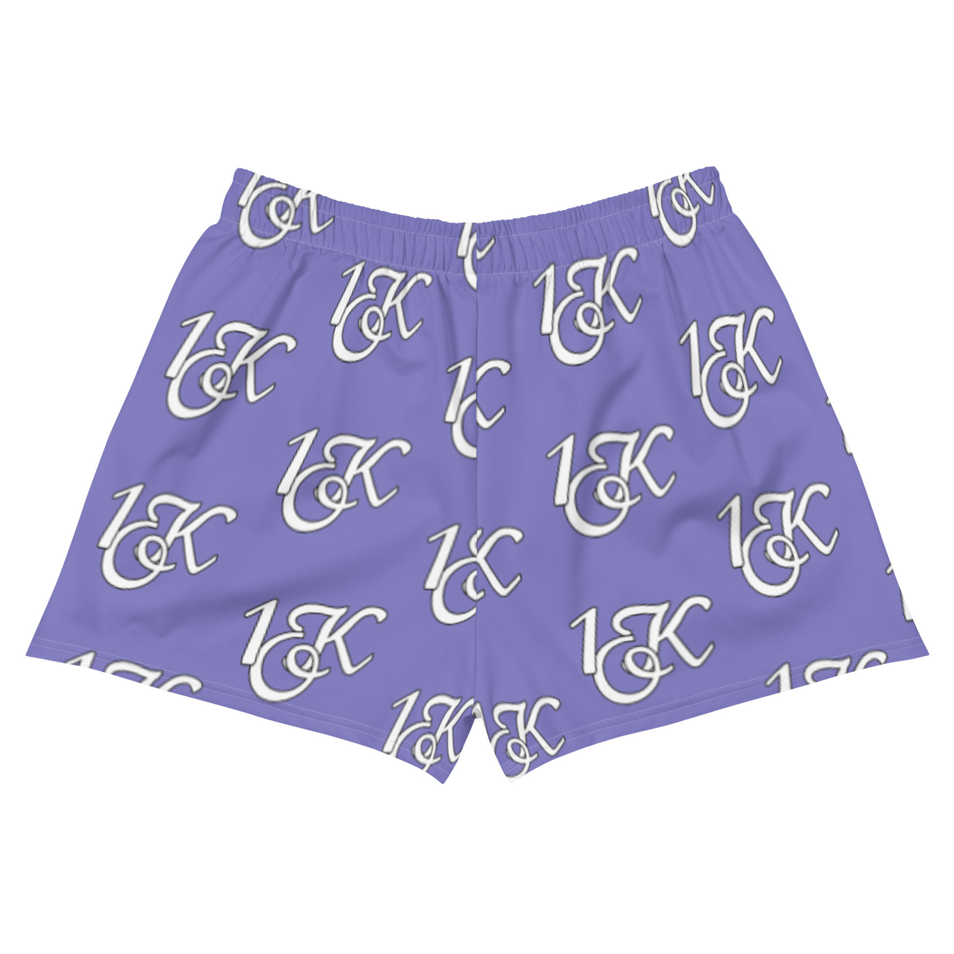 "1OK" Women's Athletic Short Shorts (Light Purple/White)