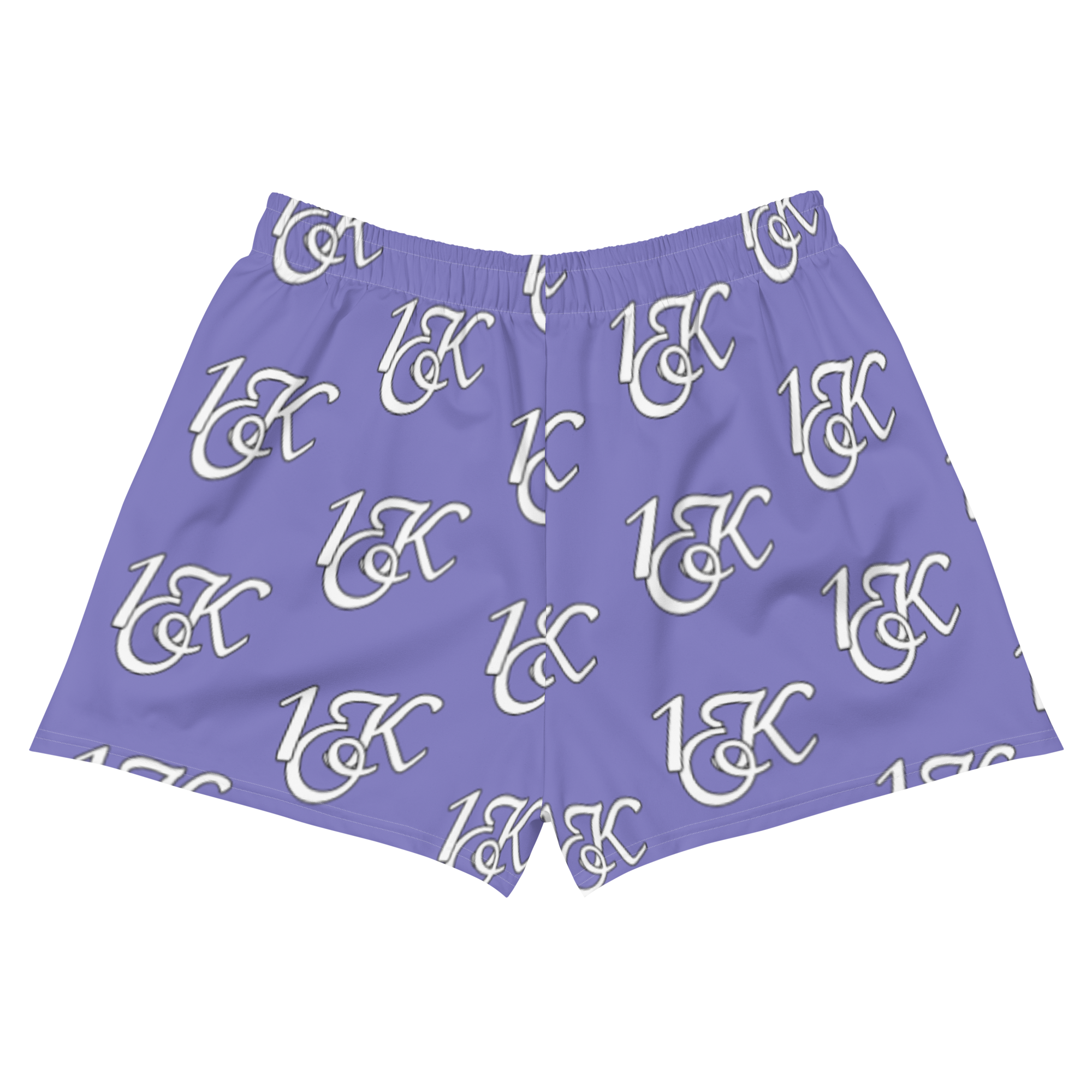 "1OK" Women's Athletic Short Shorts (Light Purple/White)
