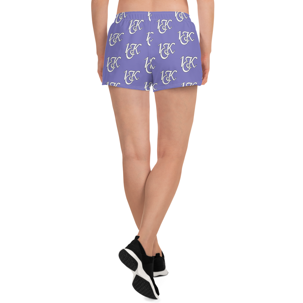 "1OK" Women's Athletic Short Shorts (Light Purple/White)