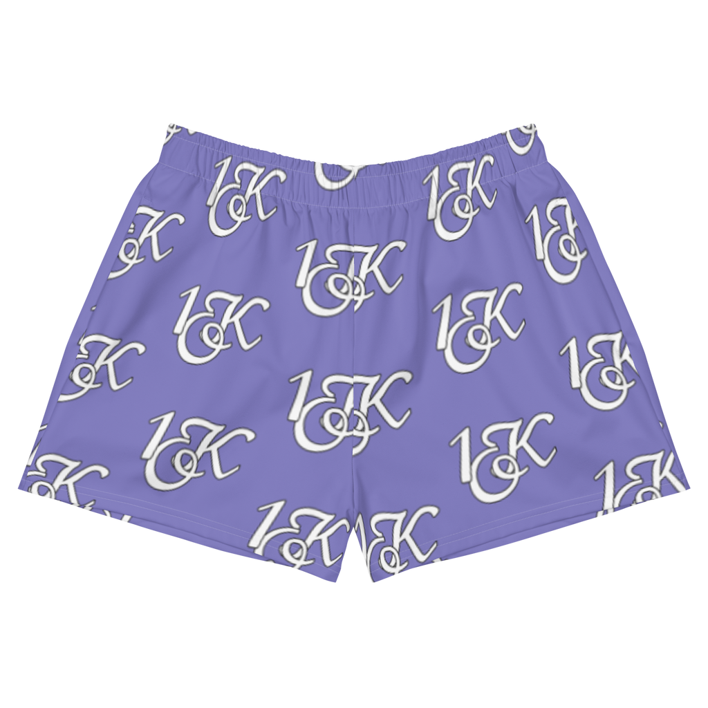 "1OK" Women's Athletic Short Shorts (Light Purple/White)