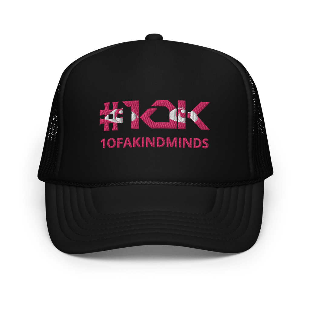 "1OK" Vision Foam Trucker Hat (Black/Flamingo/White)