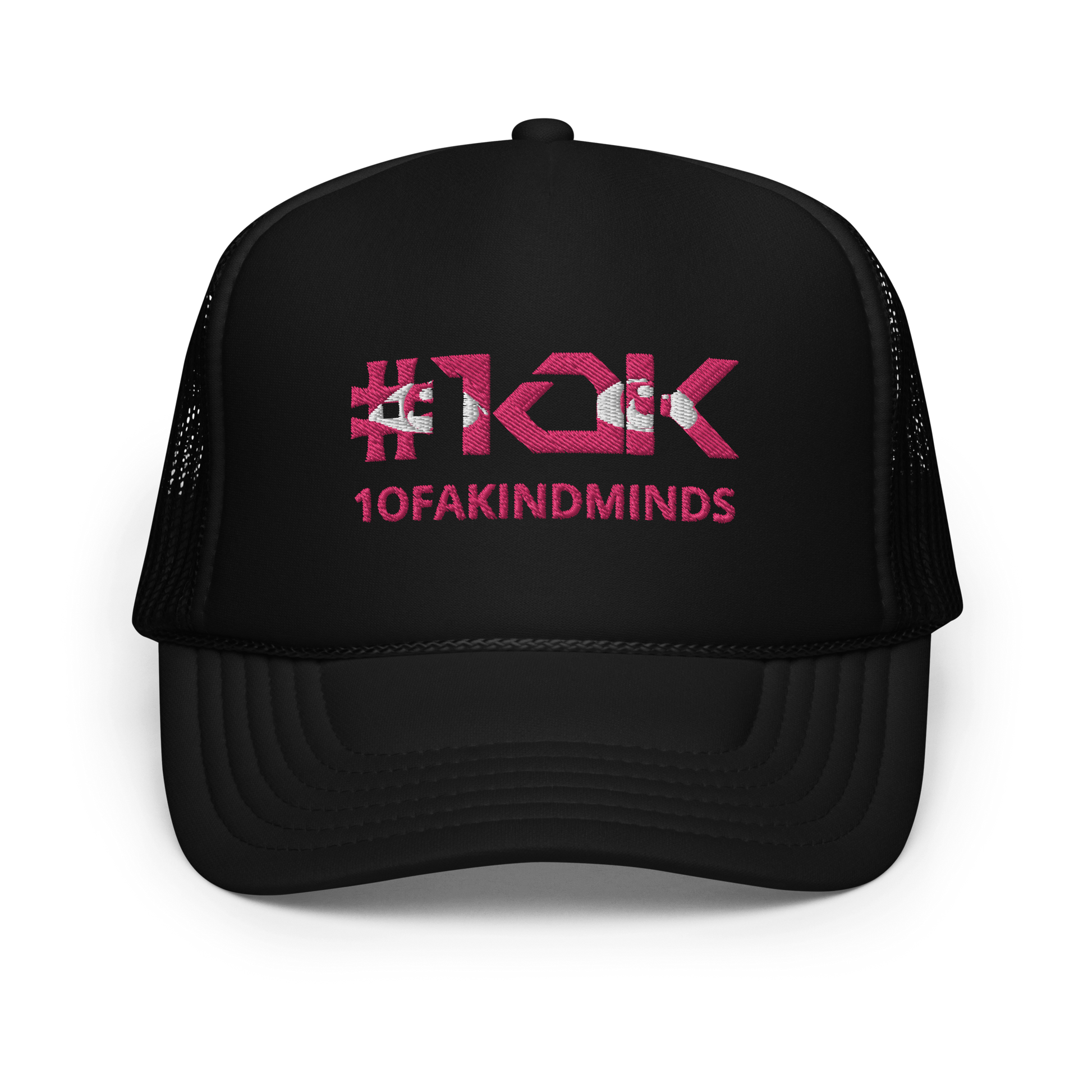 "1OK" Vision Foam Trucker Hat (Black/Flamingo/White)