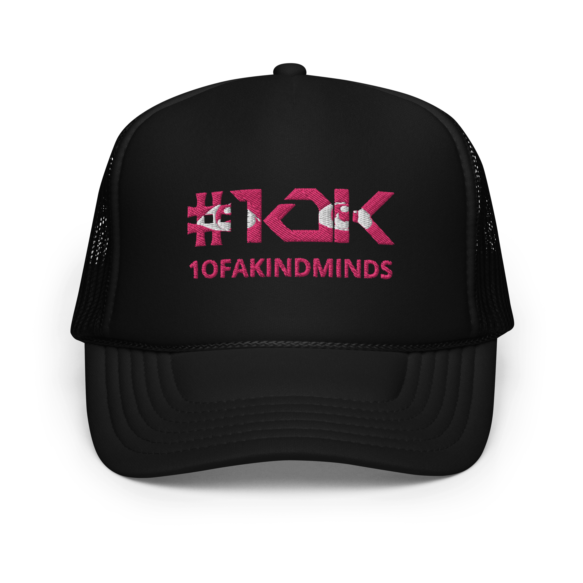"1OK" Vision Foam Trucker Hat (Black/Flamingo/White)