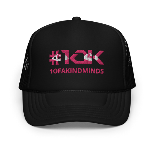 "1OK" Vision Foam Trucker Hat (Black/Flamingo/White)