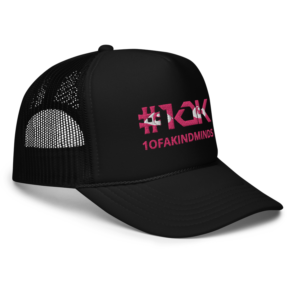 "1OK" Vision Foam Trucker Hat (Black/Flamingo/White)