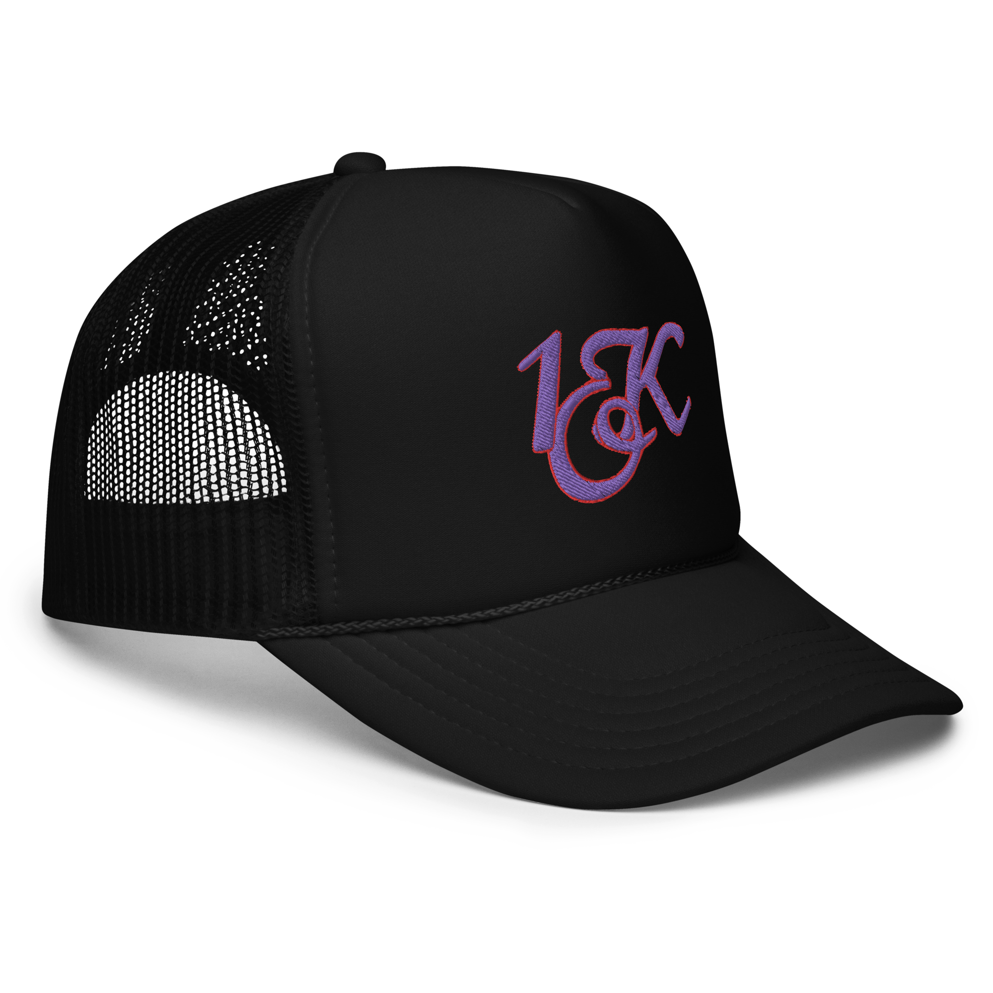"1OK" Foam Trucker Hat (Black/Purple/Red)