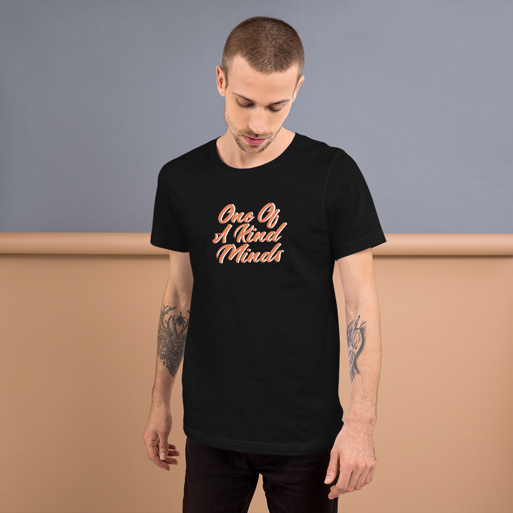 One Of A Kind Minds Unisex T-Shirt (Black/Orange/White)