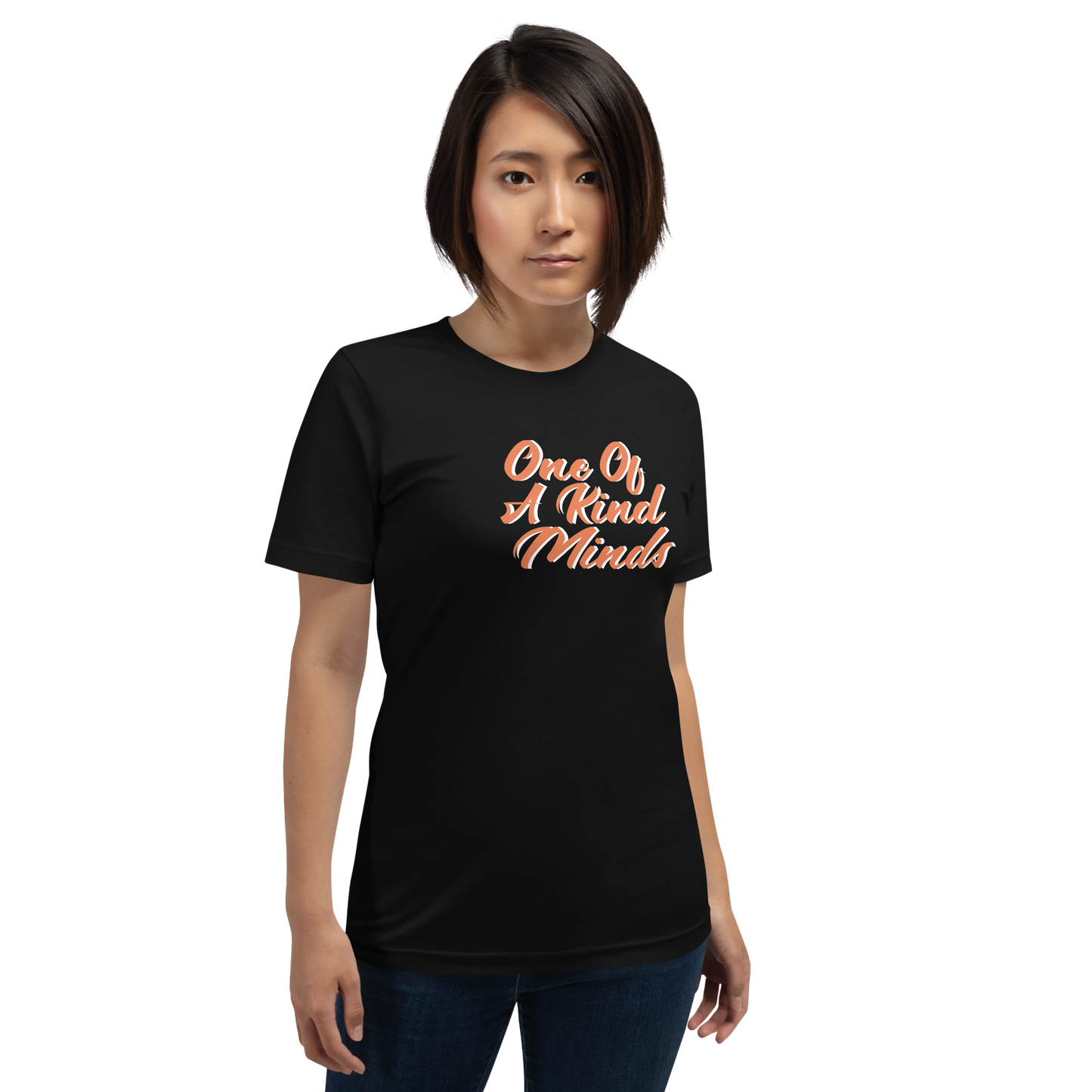 One Of A Kind Minds Unisex T-Shirt (Black/Orange/White)