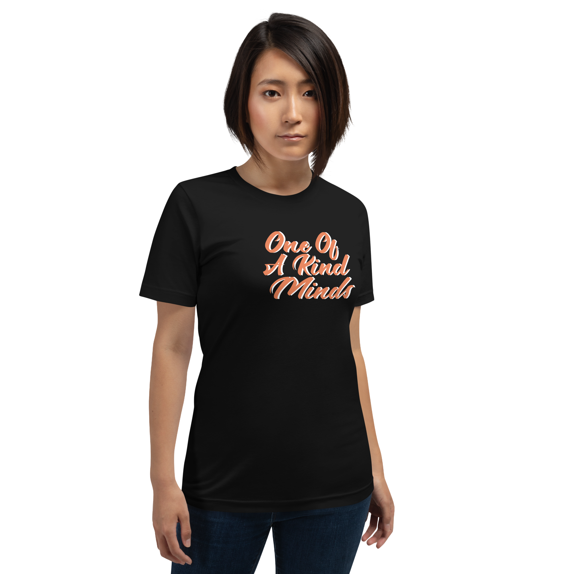 One Of A Kind Minds Unisex T-Shirt (Black/Orange/White)