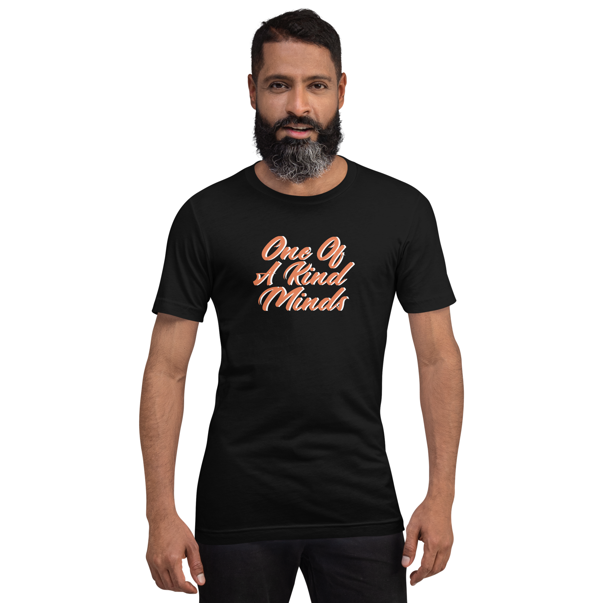 One Of A Kind Minds Unisex T-Shirt (Black/Orange/White)
