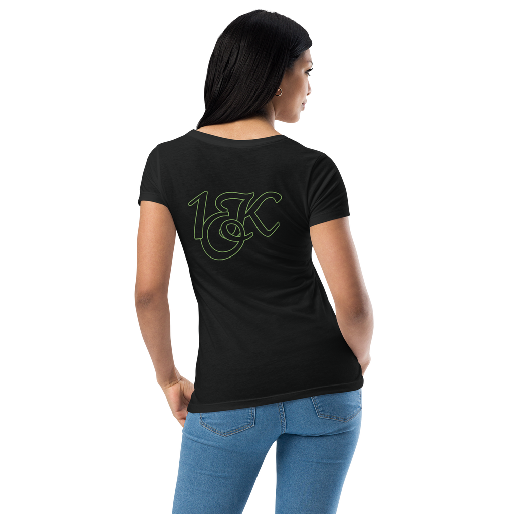 "1OK" Vision Women’s Fitted T-Shirt (Black/Green/Red)
