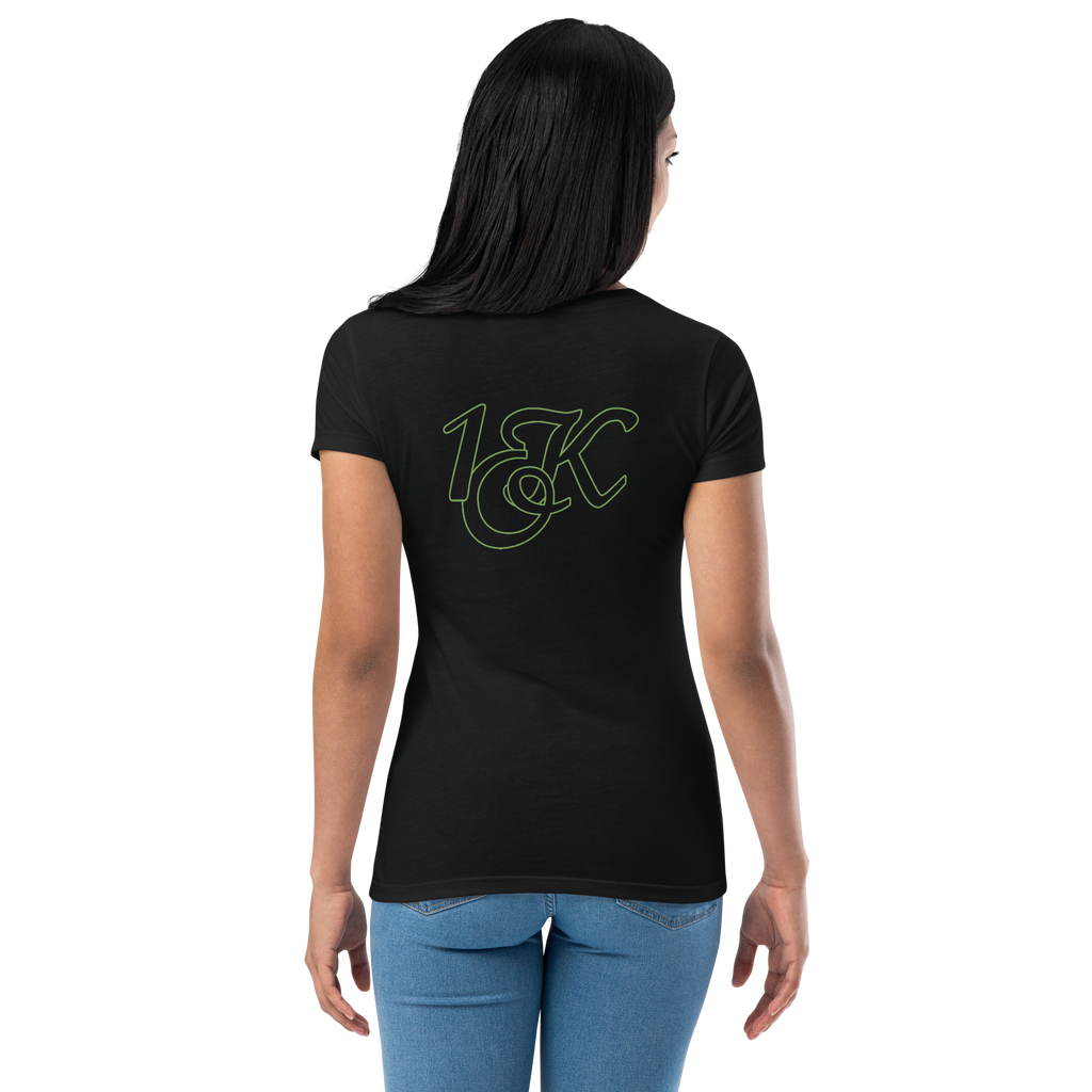 "1OK" Vision Women’s Fitted T-Shirt (Black/Green/Red)