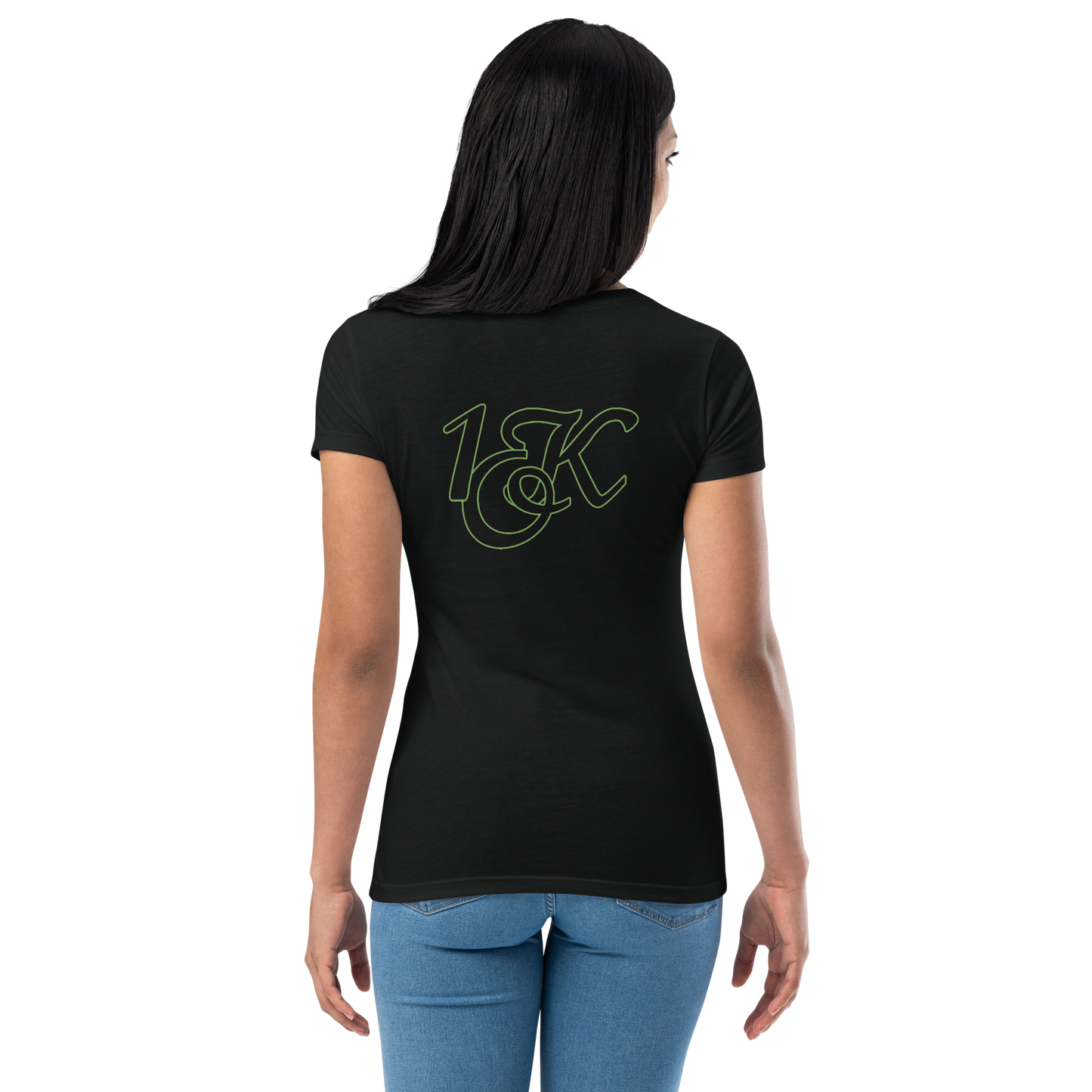 "1OK" Vision Women’s Fitted T-Shirt (Black/Green/Red)