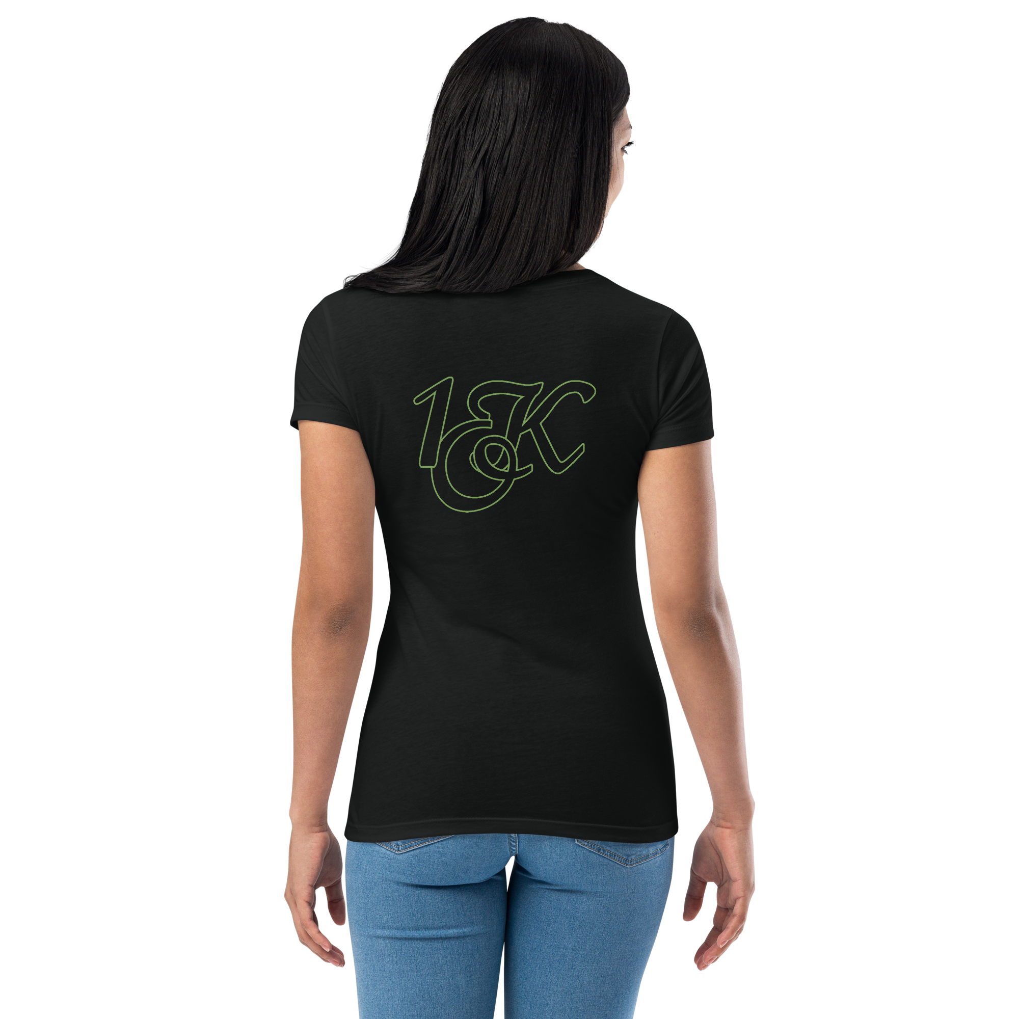 "1OK" Vision Women’s Fitted T-Shirt (Black/Green/Red)