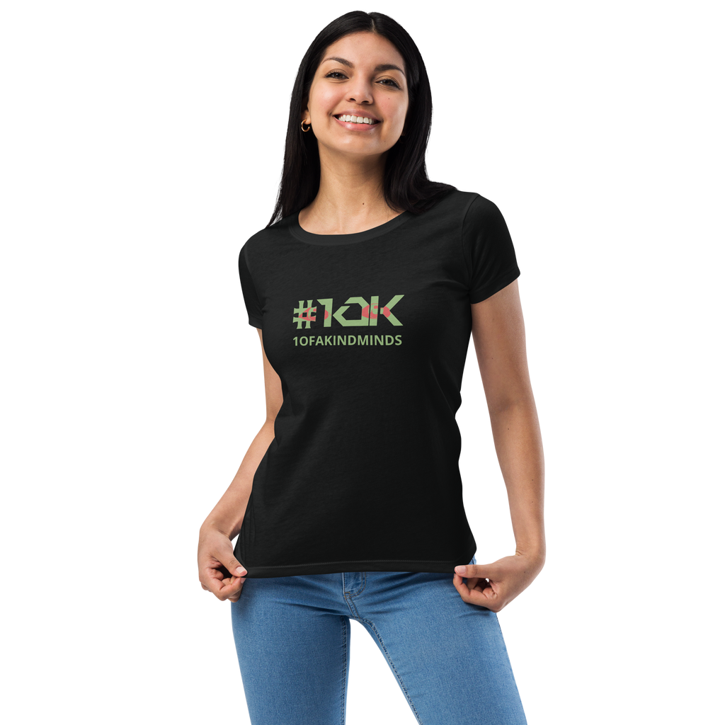 "1OK" Vision Women’s Fitted T-Shirt (Black/Green/Red)