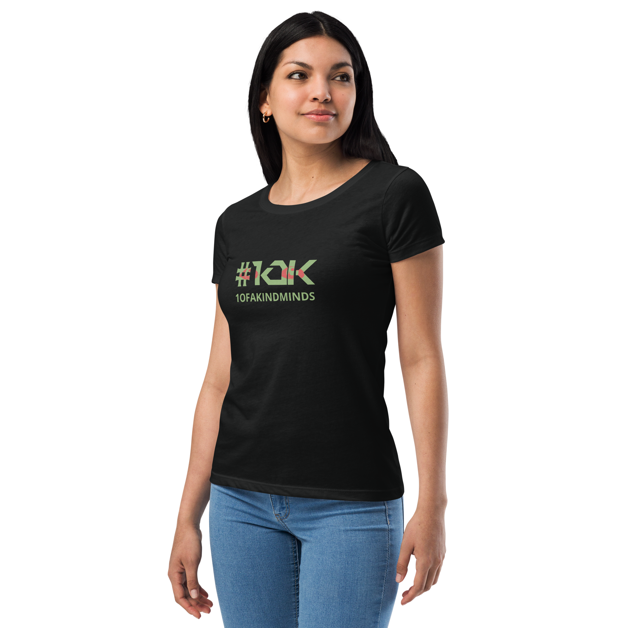 "1OK" Vision Women’s Fitted T-Shirt (Black/Green/Red)